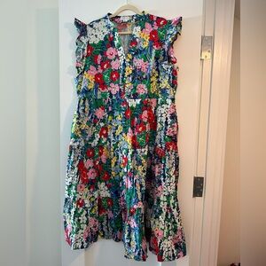 Chic Soul Vibrant Floral Midi Dress